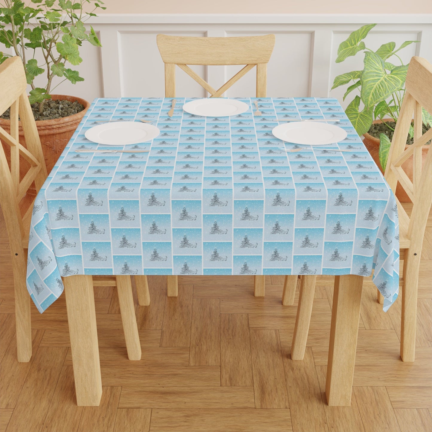 Abstract Kitty Christmas Tablecloth