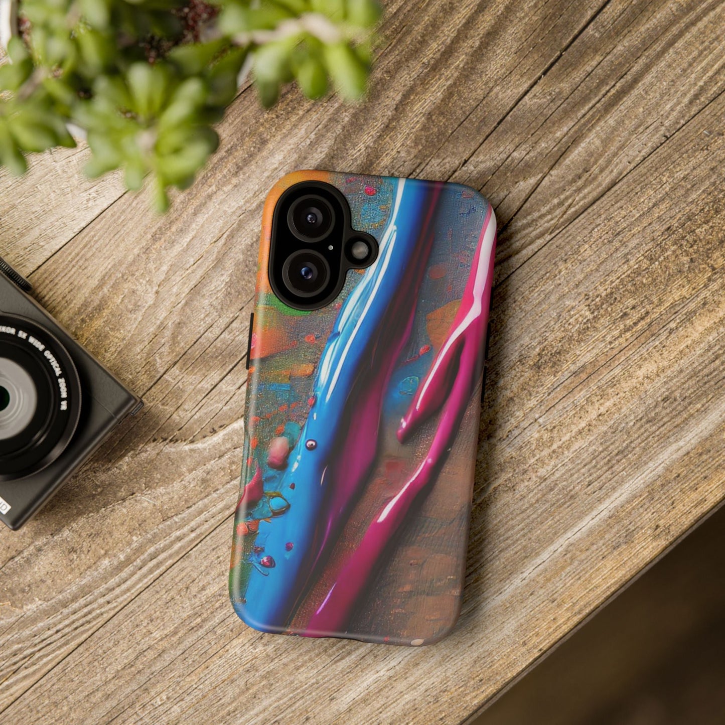 Colorful Artistic Paint Splatter Tough Phone Case