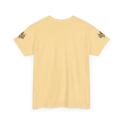 Vintage Botanical Unisex Heavy Cotton Tee, Floral Graphic Tee, Casual Summer Shirt, Gift for Nature Lovers, Eco-Friendly Apparel
