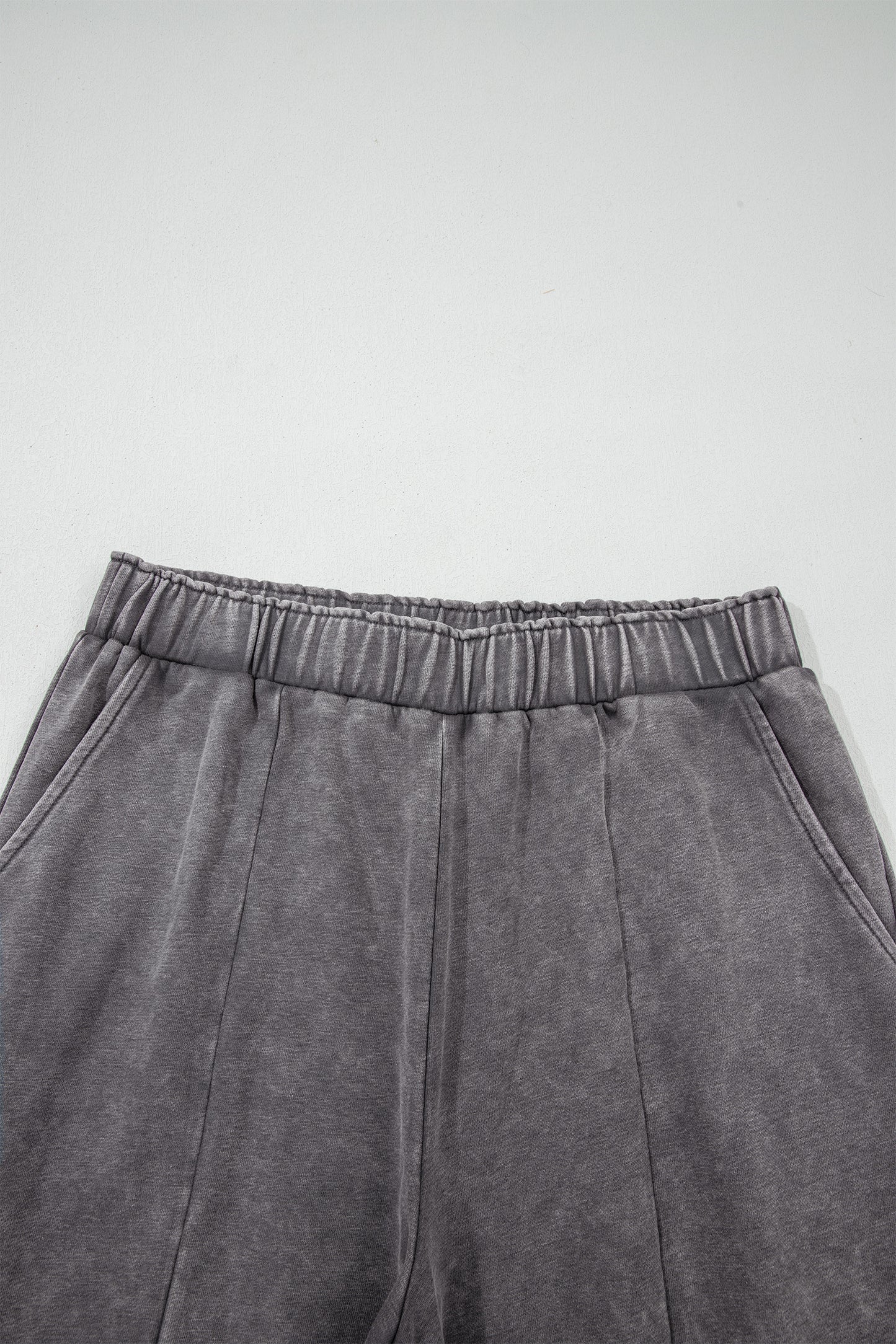 Dark Grey Mineral Wash Leopard Patchwork Loose Pants