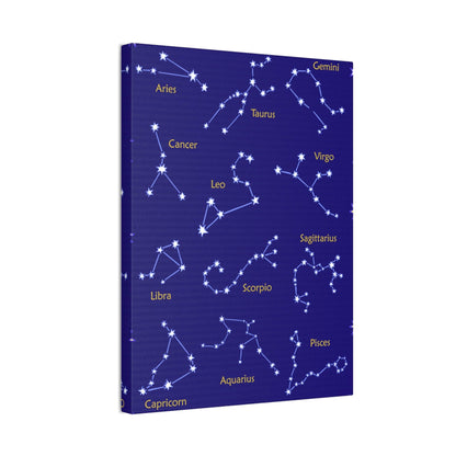 Astrology Canvas Wall Art - Zodiac Constellations Print for Star Sign Lovers