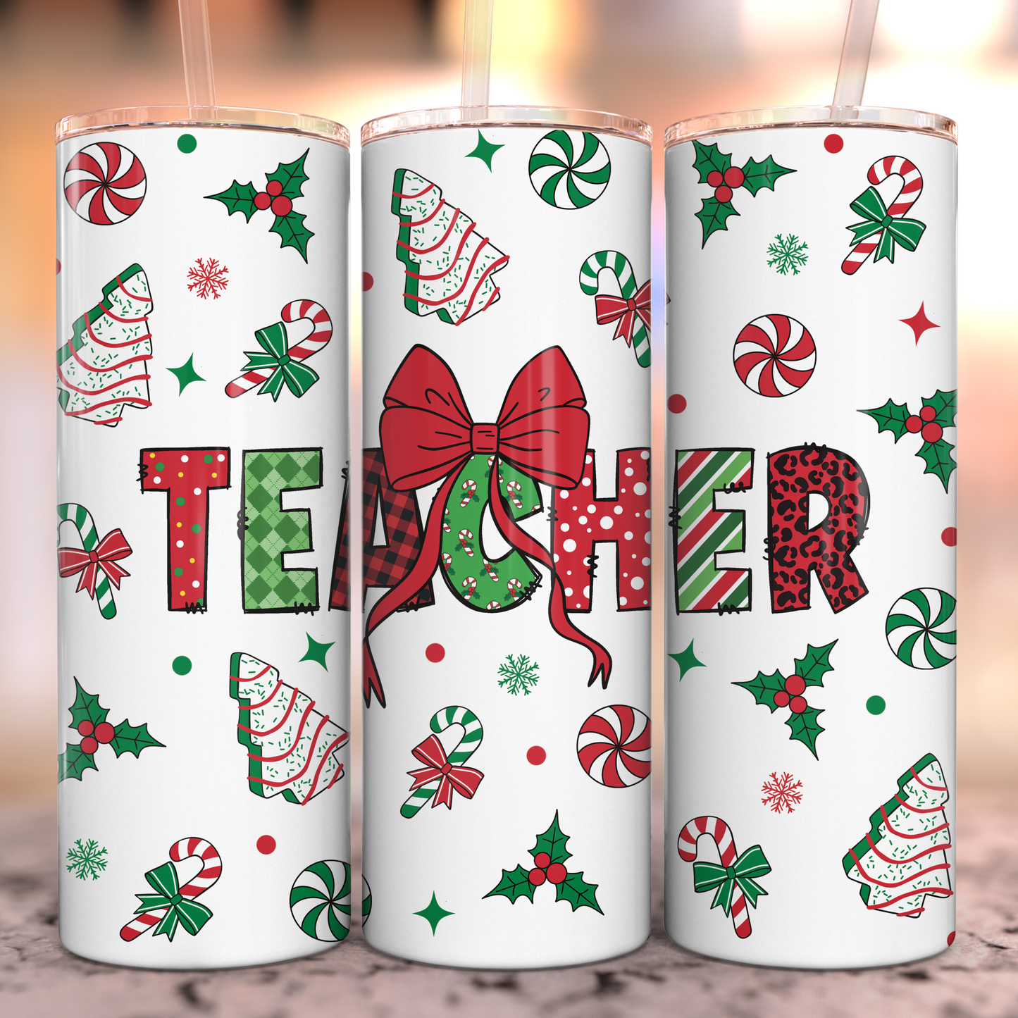 Teacher's Holiday 20oz Stainless Steel Tumbler