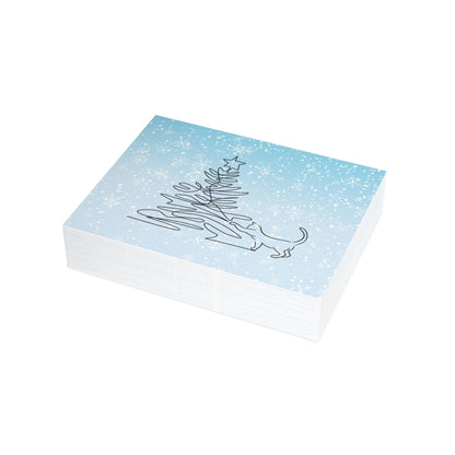 Kitty & Christmas Tree Postcard Bundles (envelopes included)