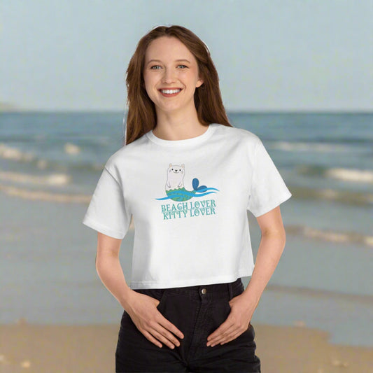 Beach Lover Champion Heritage Cropped T-Shirt