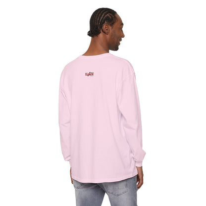 Cat Hair Accessorized Unisex Garment-dyed Long Sleeve T-Shirt