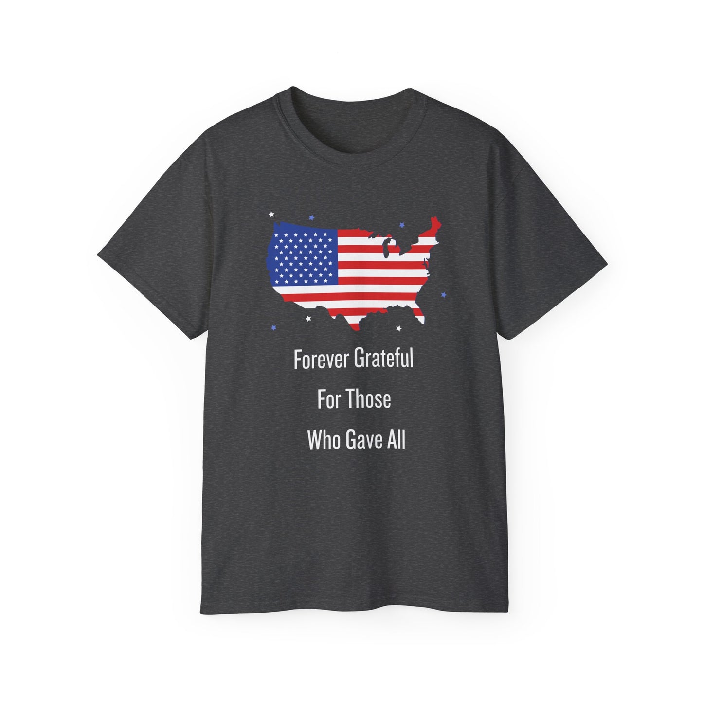Forever Grateful Veterans Tee - Cotton Shirt for Memorial Day USA Flag Gift for Heroes