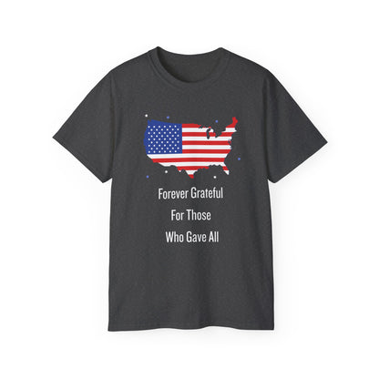 Forever Grateful Veterans Tee - Cotton Shirt for Memorial Day USA Flag Gift for Heroes