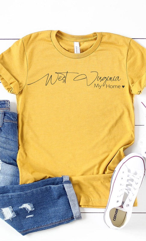 West Virginia my home graphic tee PLUS - Aaria Tees