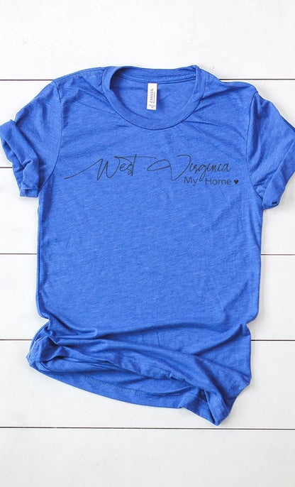West Virginia my home graphic tee PLUS - Aaria Tees