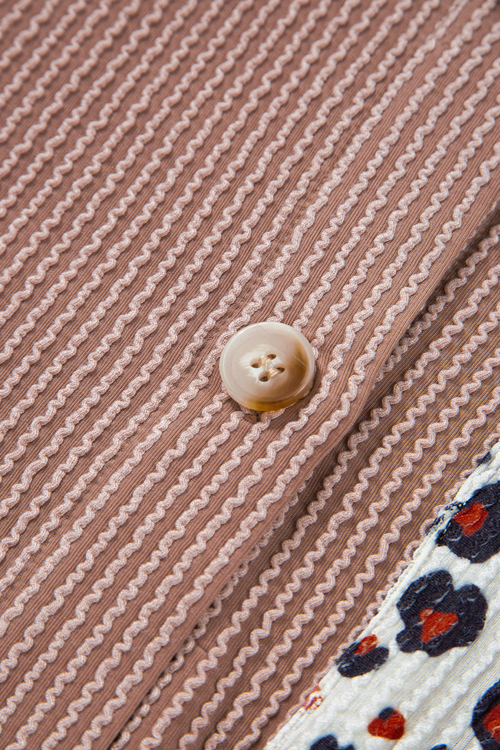 Western Leopard Corded Knit Patchwork Shacket