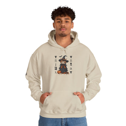 Cozy Halloween Witchy Cat Hoodie