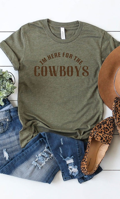 Here For The Cowboys Graphic Tee - Aaria Tees