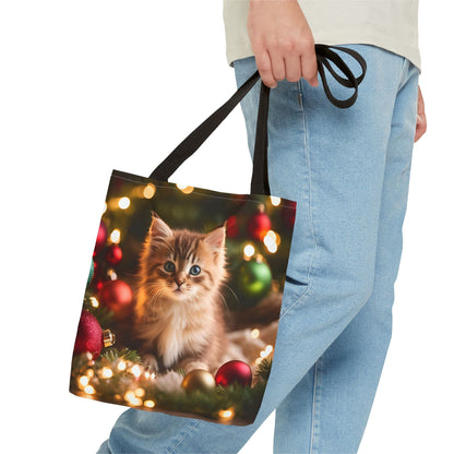 Cute Kitten Christmas Tote Bag