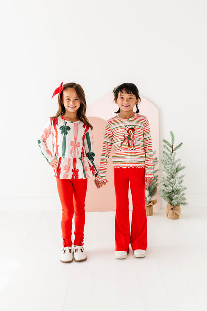 Holly Red | Ribbed SLIM LEGGINGS