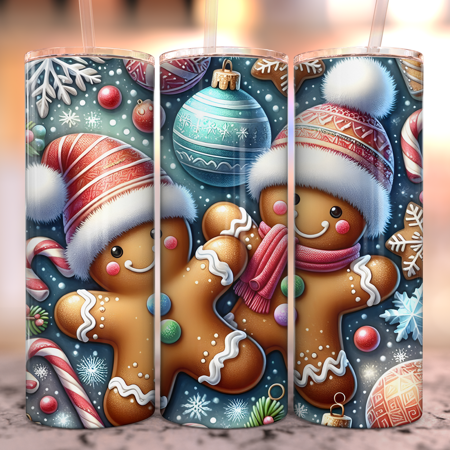 Gingerbread Joy 20oz Stainless Steel Tumbler