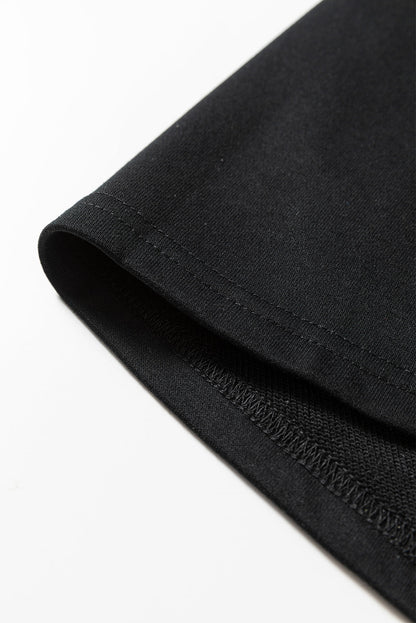 Patchwork Contrast Piping Pullover and Mini Skirt Set