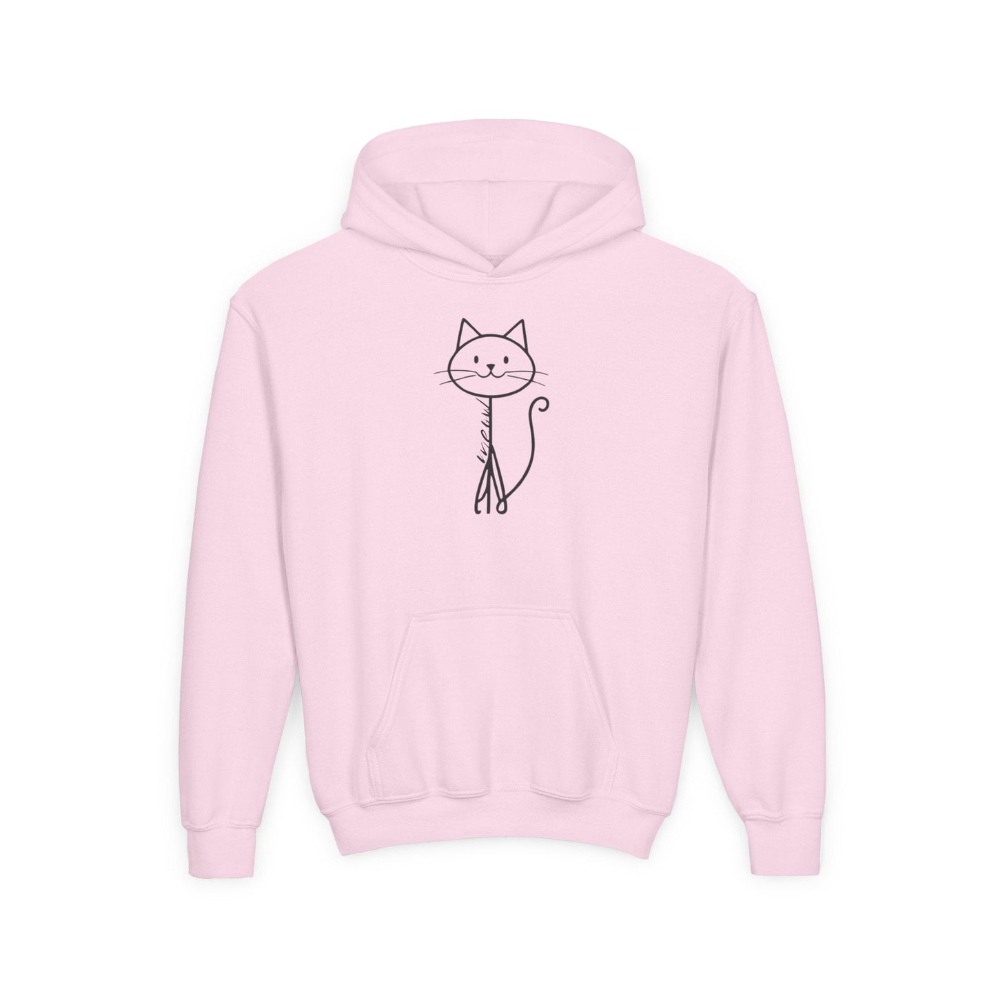 Adorable Stick Cat Youth Hoodie