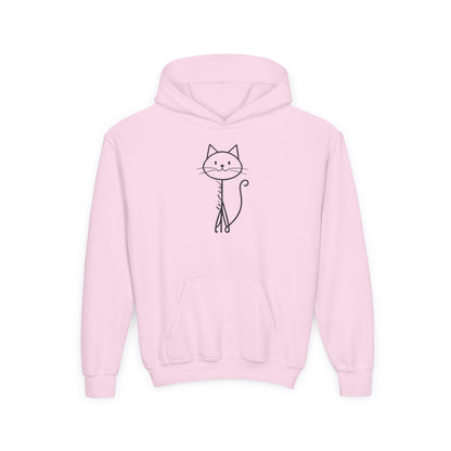 Adorable Stick Cat Youth Hoodie