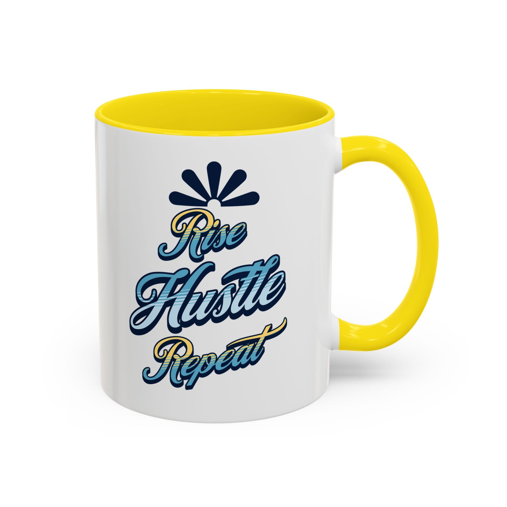 Rise Hustle Repeat Accent Coffee Mug – Inspiring Motivational Drinkware Mug - Aaria Tees