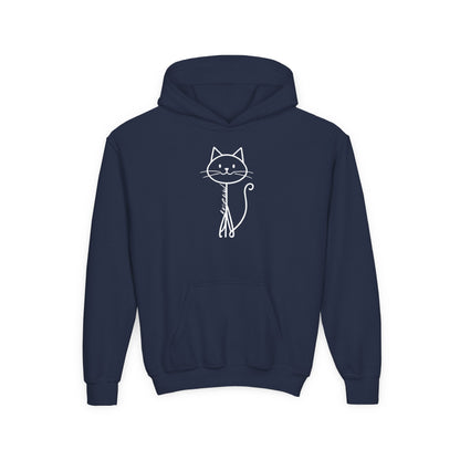 Adorable Stick Cat Youth Hoodie