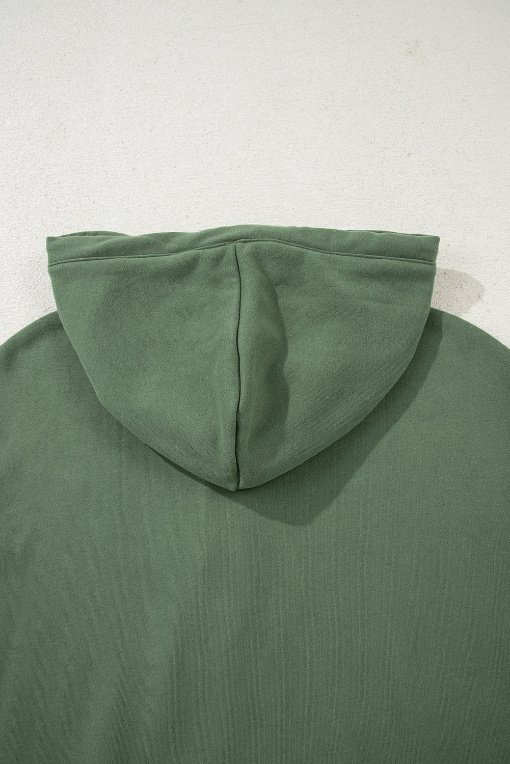 Mist Green Button Drawstring Hooded Pullover and Casual Short Set