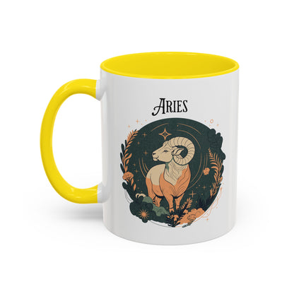 Aries Zodiac Accent Coffee Mug - Bold & Creative Zodiac Mug (11oz)