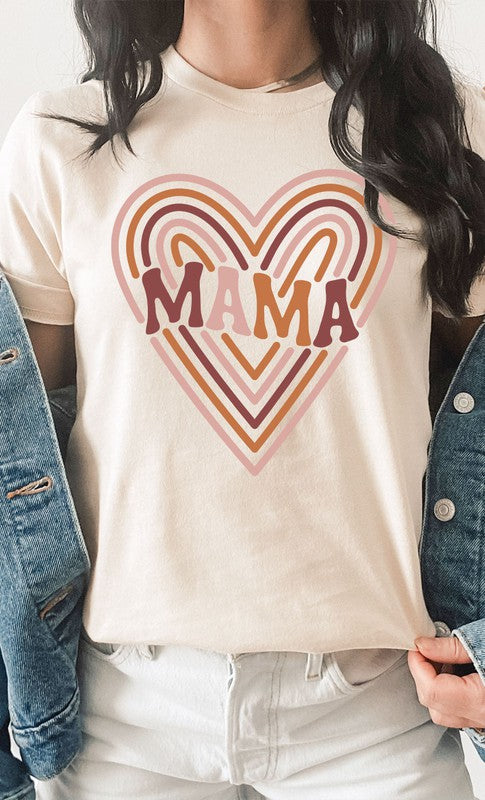 Retro Mama Heart Graphic Tee - Aaria Tees