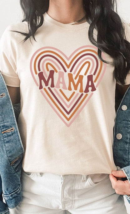 Retro Mama Heart Graphic Tee - Aaria Tees