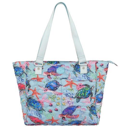 Wanderlust Quilted Fabric Tote Bag - 16014