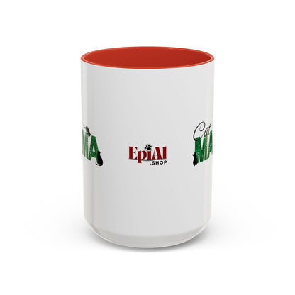 Christmas Cat Mama Accent Coffee Mug (11, 15oz)