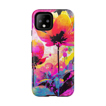 Neon Floral Tough Phone Case