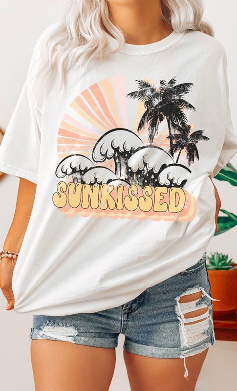 Retro Sunkissed Oversized Graphic Tee - Aaria Tees