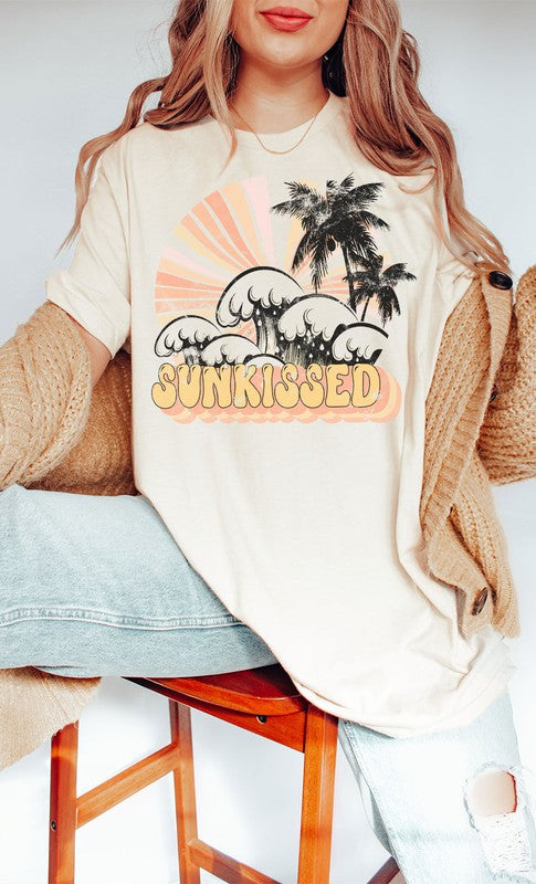Retro Sunkissed Oversized Graphic Tee - Aaria Tees