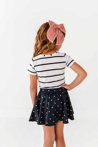 Black Dotty Spin Skort
