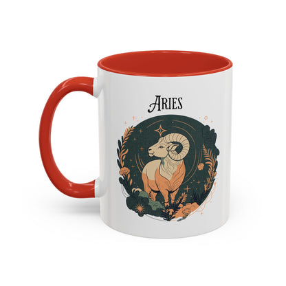 Aries Zodiac Accent Coffee Mug - Bold & Creative Zodiac Mug (11oz)