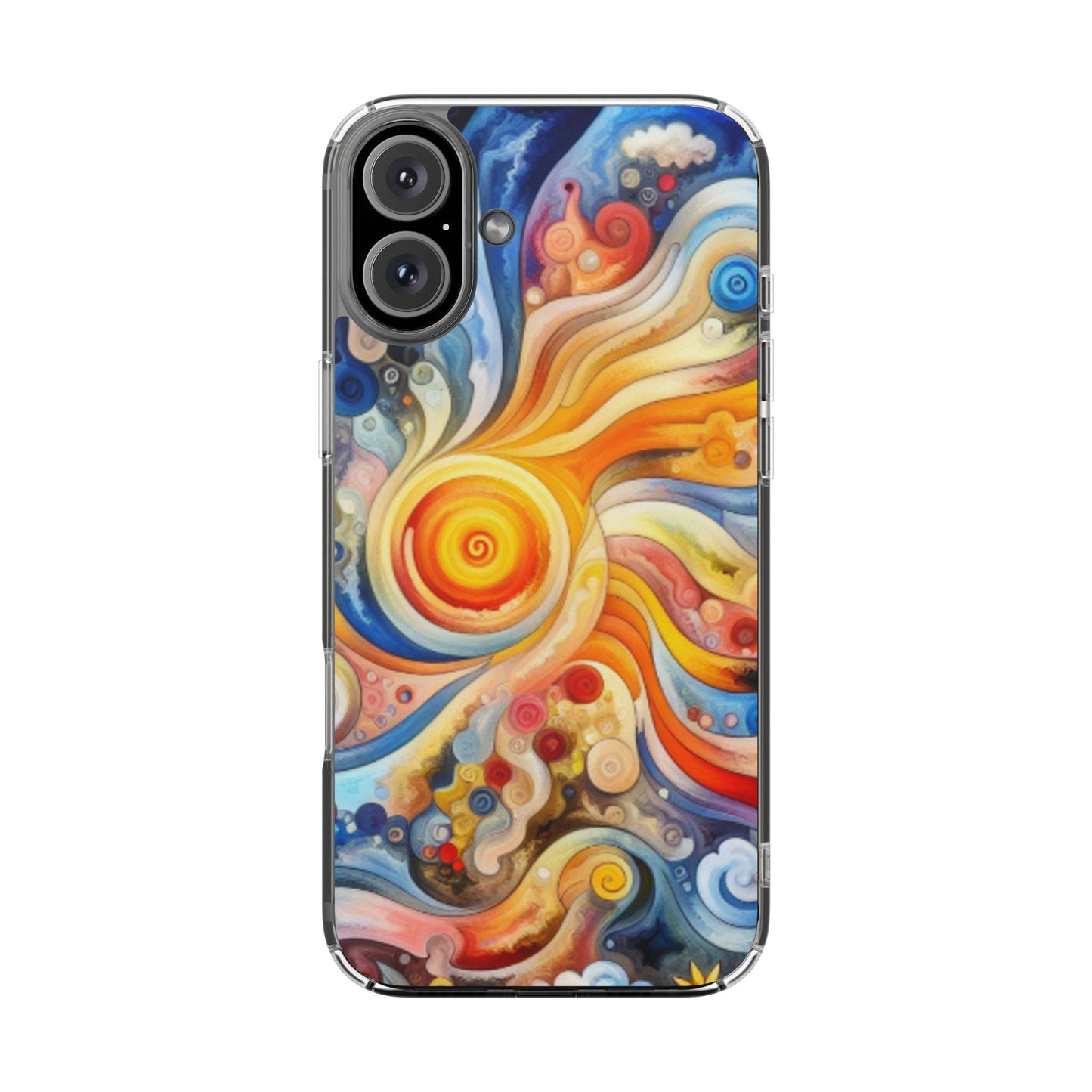 Colorful Abstract Swirl Clear Phone Case