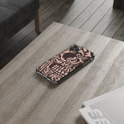 Gothic Abstract Skull Clear Phone Case