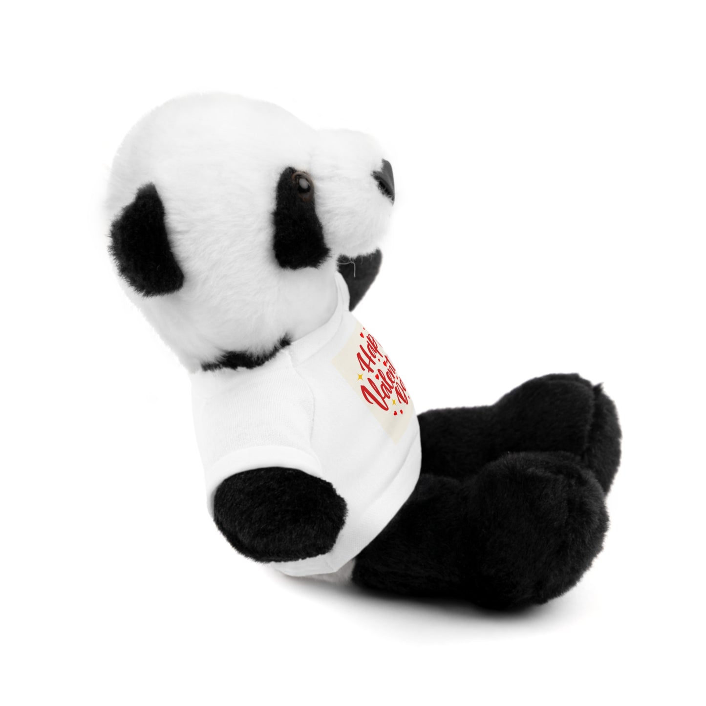 Happy Valentine Day Panda Stuffed Animal with Tee Aaria Tees