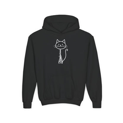 Adorable Stick Cat Youth Hoodie