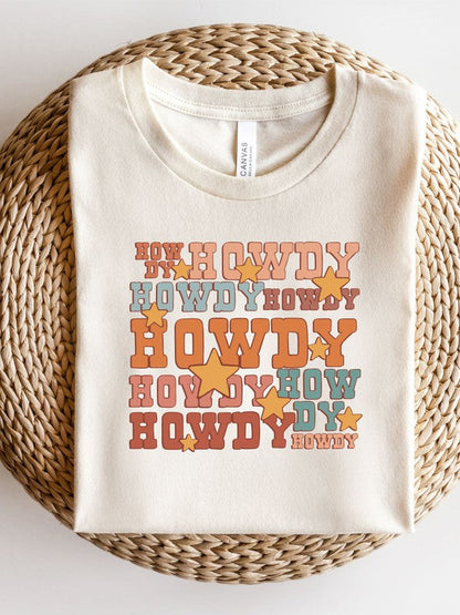 Howdy with Cowboy Hat Graphic Tee