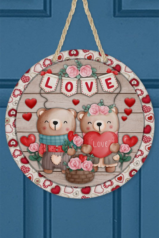 Valentines Day Love Teddy Bears Door Hanger