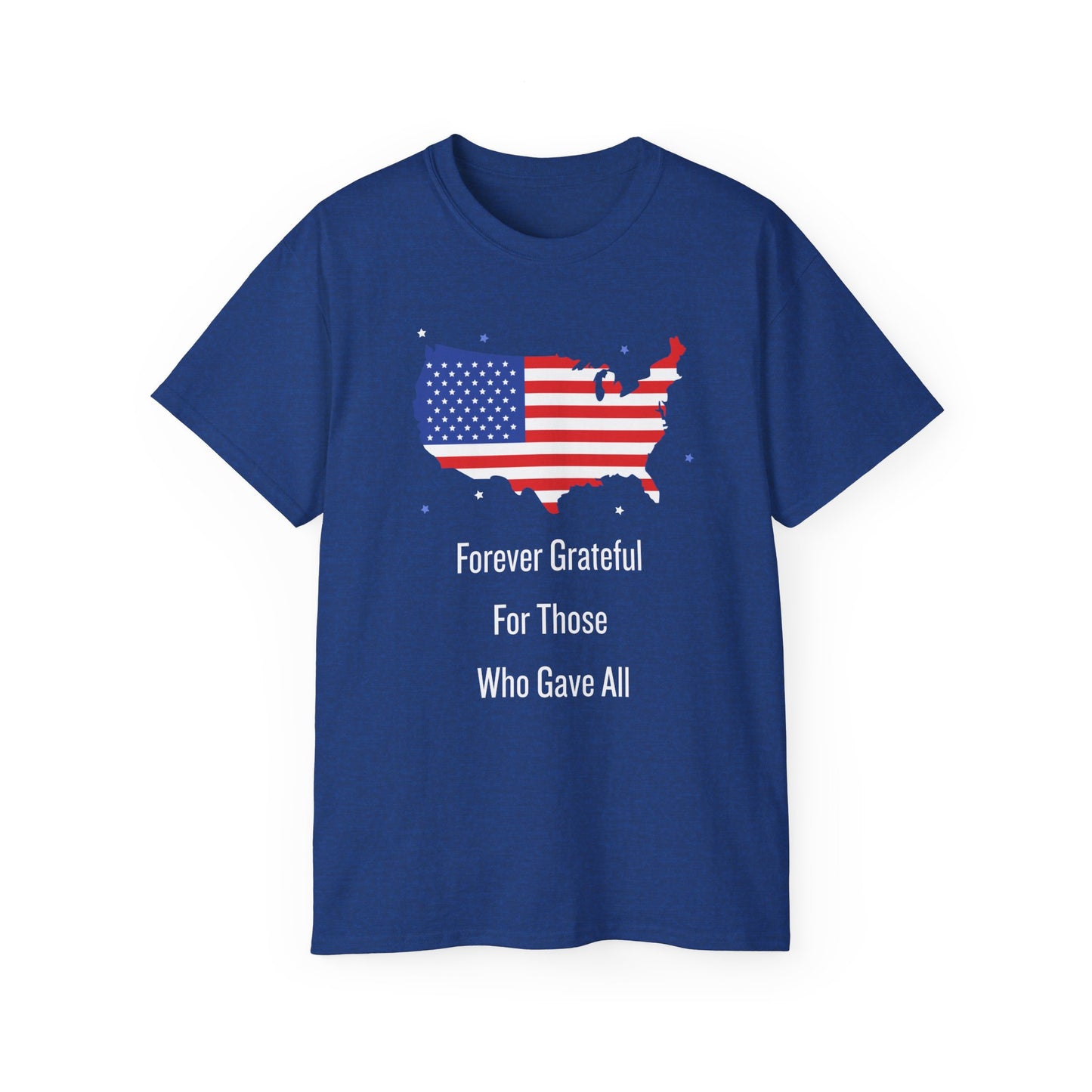 Forever Grateful Veterans Tee - Cotton Shirt for Memorial Day USA Flag Gift for Heroes