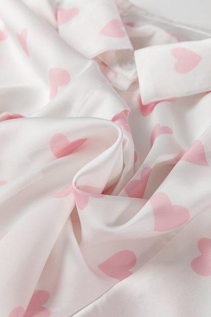 Love Heart Button-Up Drop Shoulder Shirt