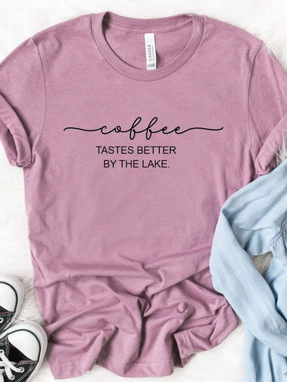 Coffee Tastes Better By The Lake Graphic Tee