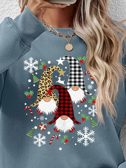 Faceless Gnomes Graphic Drop Shoulder Sweatshirt - Aaria Tees