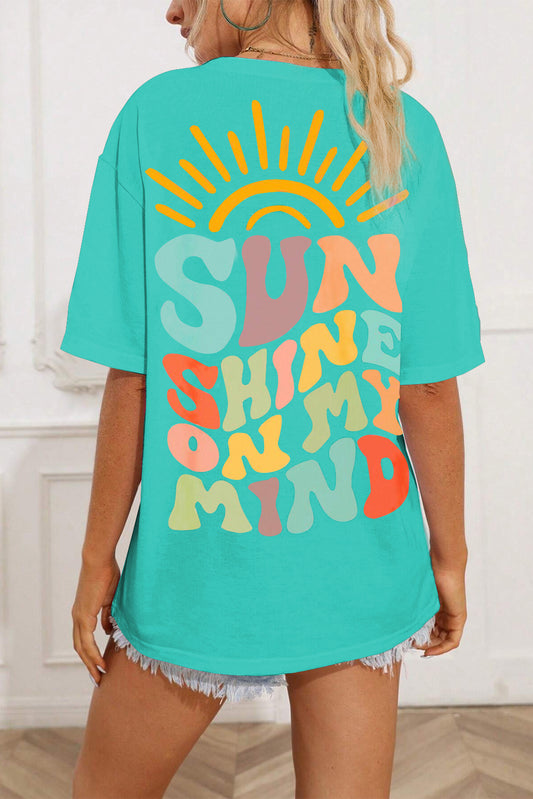 Mint Green SUNSHINE ON MY MIND Graphic Tee Aaria Tees