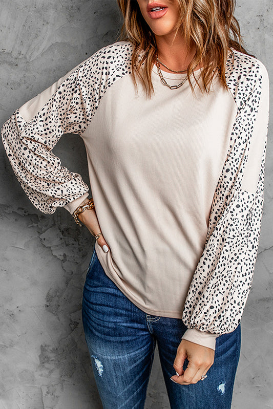 Leopard Print Pullover Top Aaria Tees