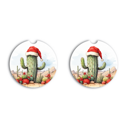 Southwest Christmas Cactus Car Coaster
