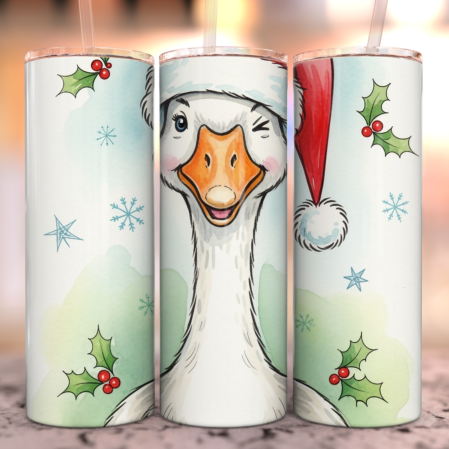 Holly Jolly Goose 20oz Stainless Steel Tumbler