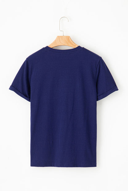 Solid Short Sleeve Crew Neck Tee